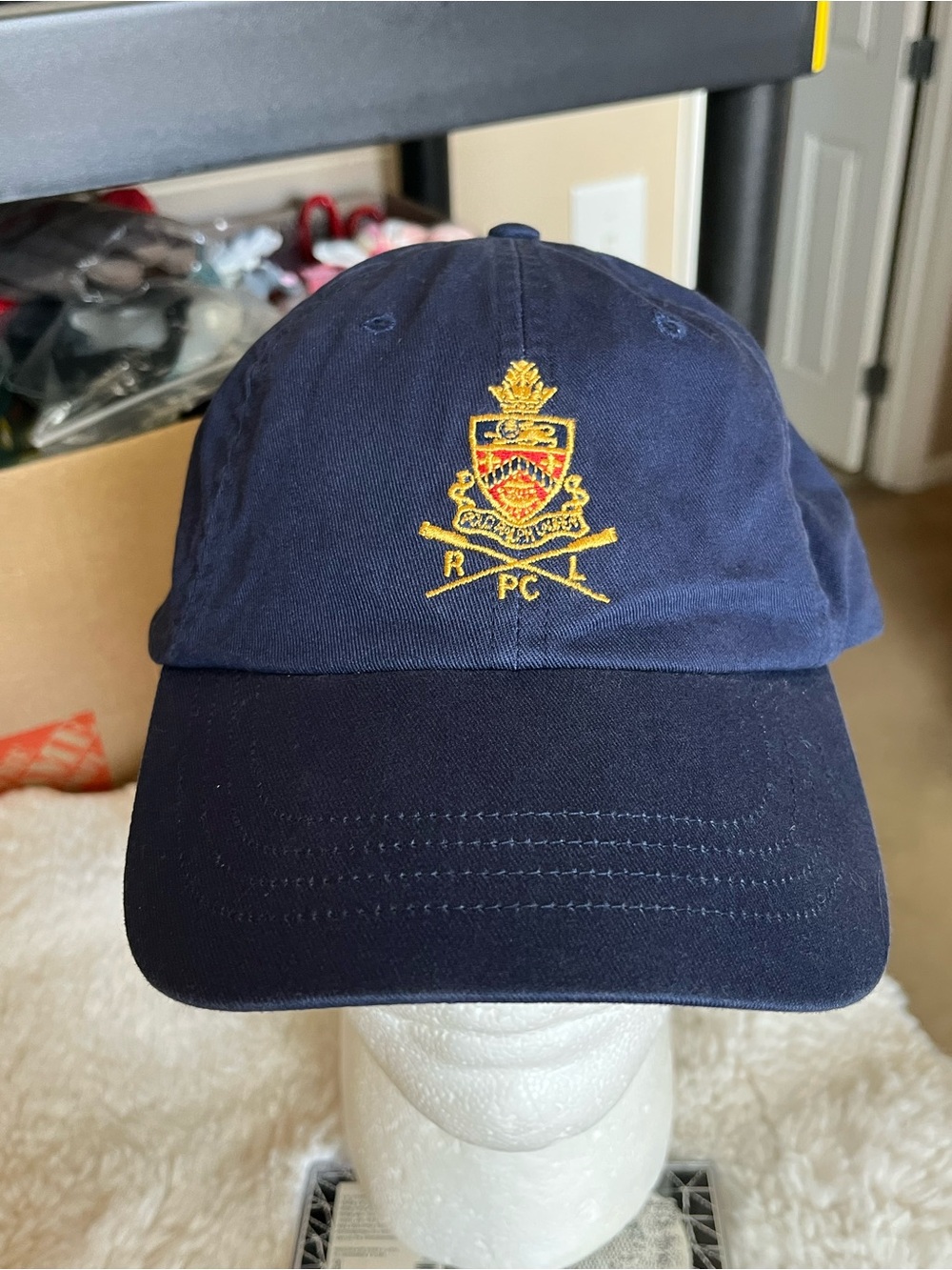 Polo by Ralph Lauren Navy Baseball Cap with Gold Crest Embroidery - Picture 3 of 14